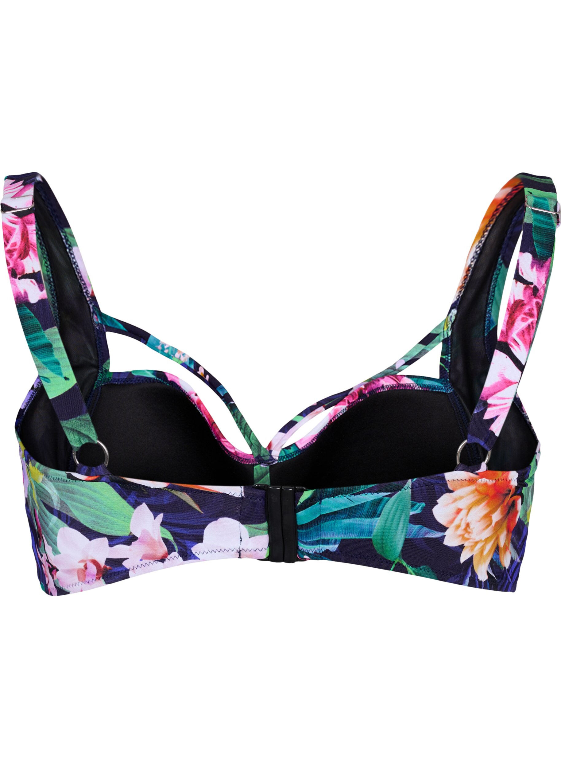 Zizzi Soutien-gorge de bikini avec drapage et lani&egrave;re, Flower Print, Packshot image number 1