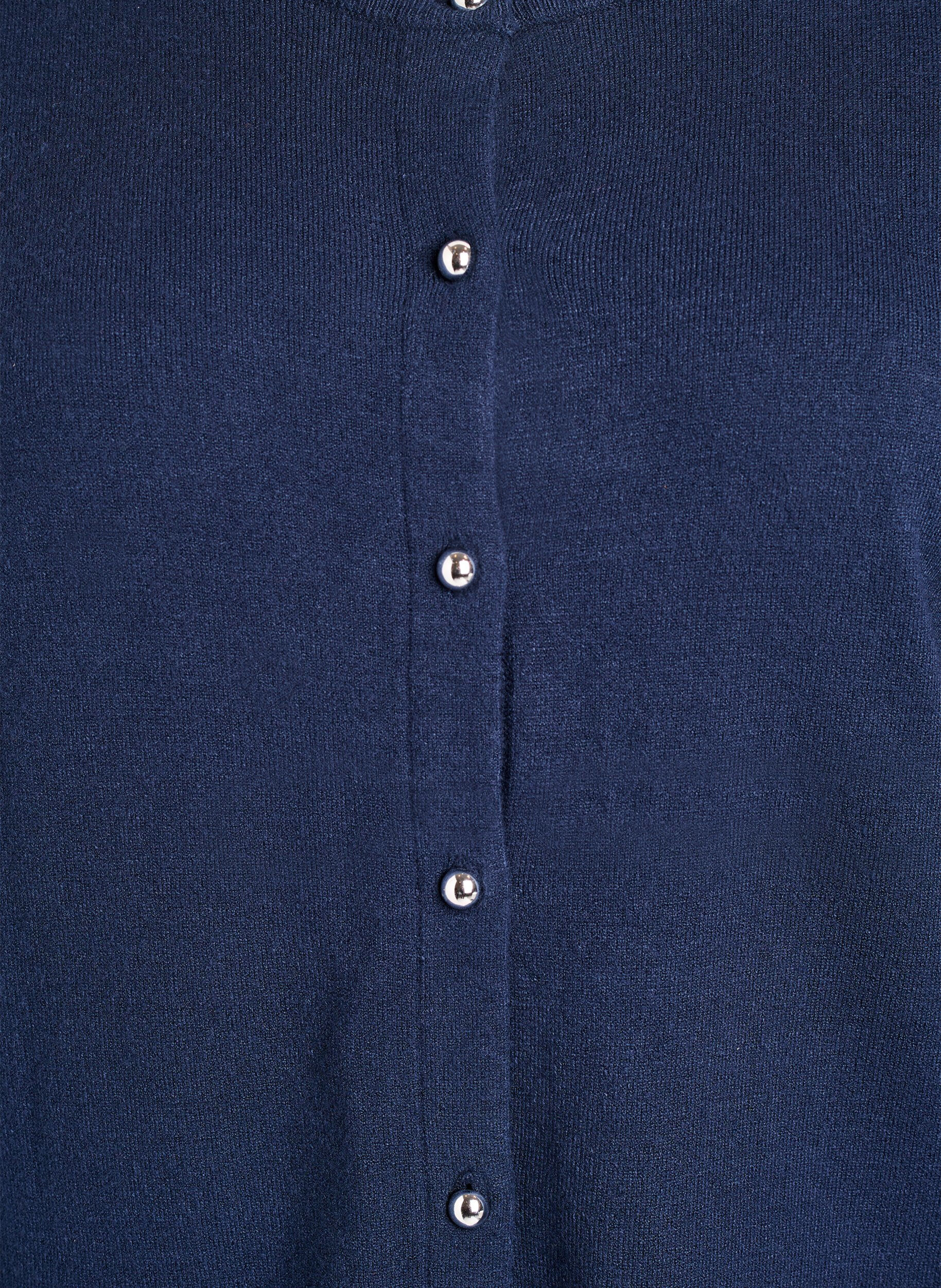 ZizziCardigan &agrave; boutons ronds, Bleu, Packshot image number 2