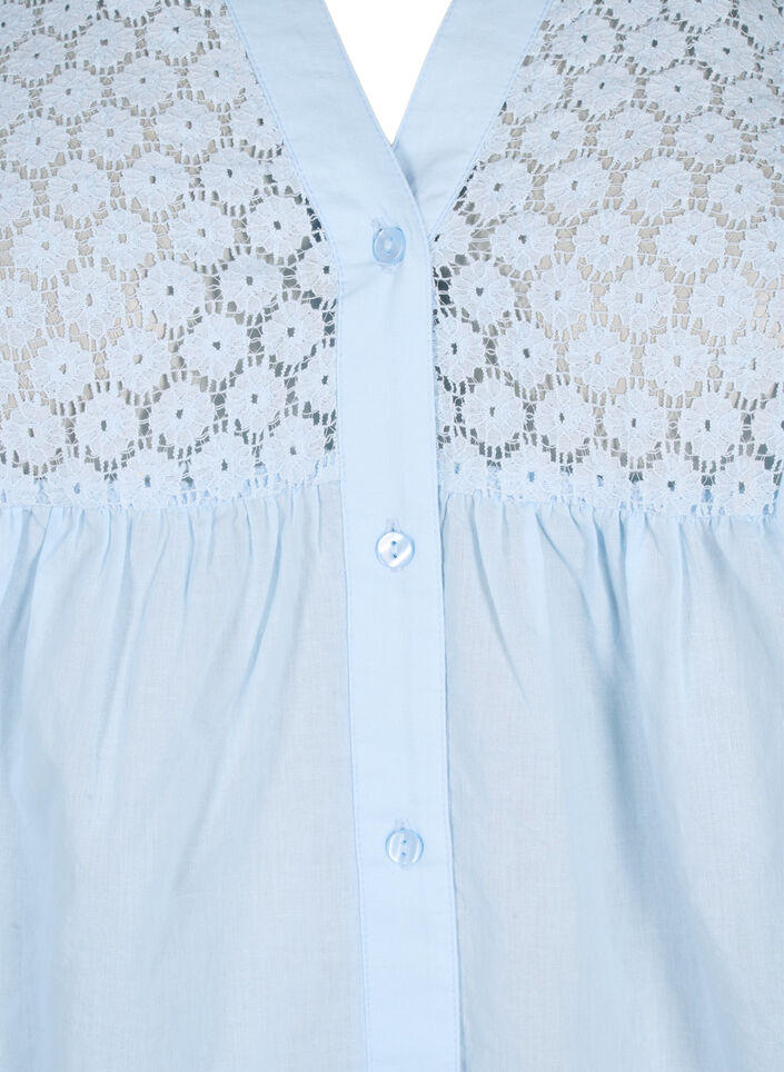 FLASH – Chemise avec détails en crochet, Cashmere Blue, Packshot image number 2