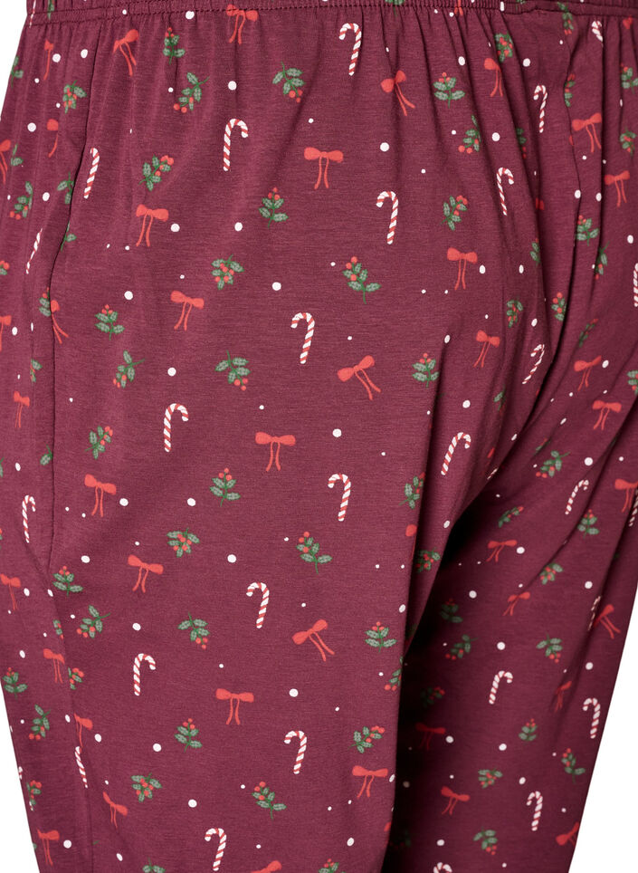 Bas de pyjama imprim&eacute;, Bordeaux fonc&eacute;, Packshot image number 3
