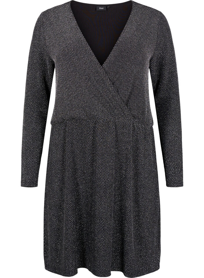 Robe pailletée avec motif en zigzag, Silver ZigZagShimmer, Packshot image number 0