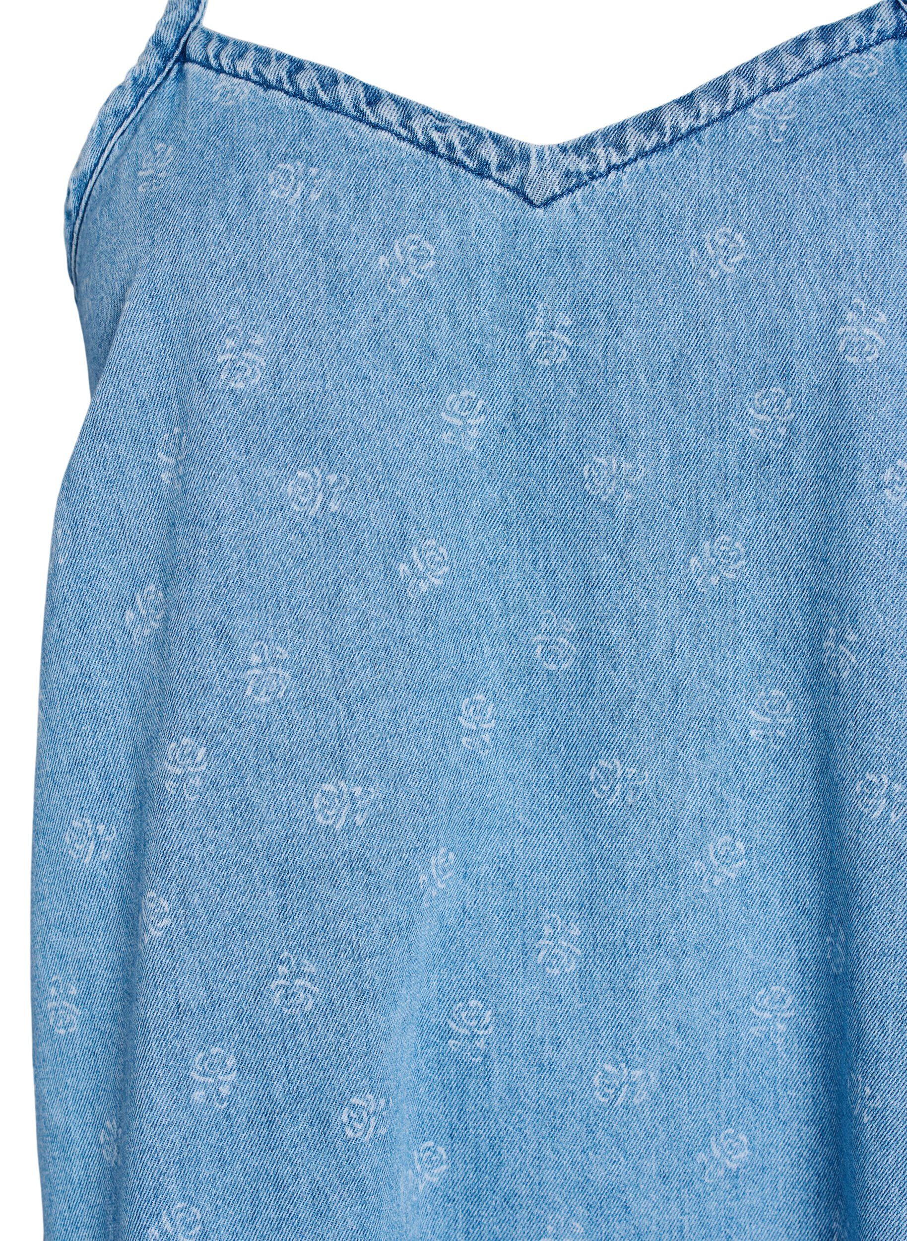 Zizzi Robe courte en denim avec bretelles r&eacute;glables, LBD w. Flower, Packshot image number 2