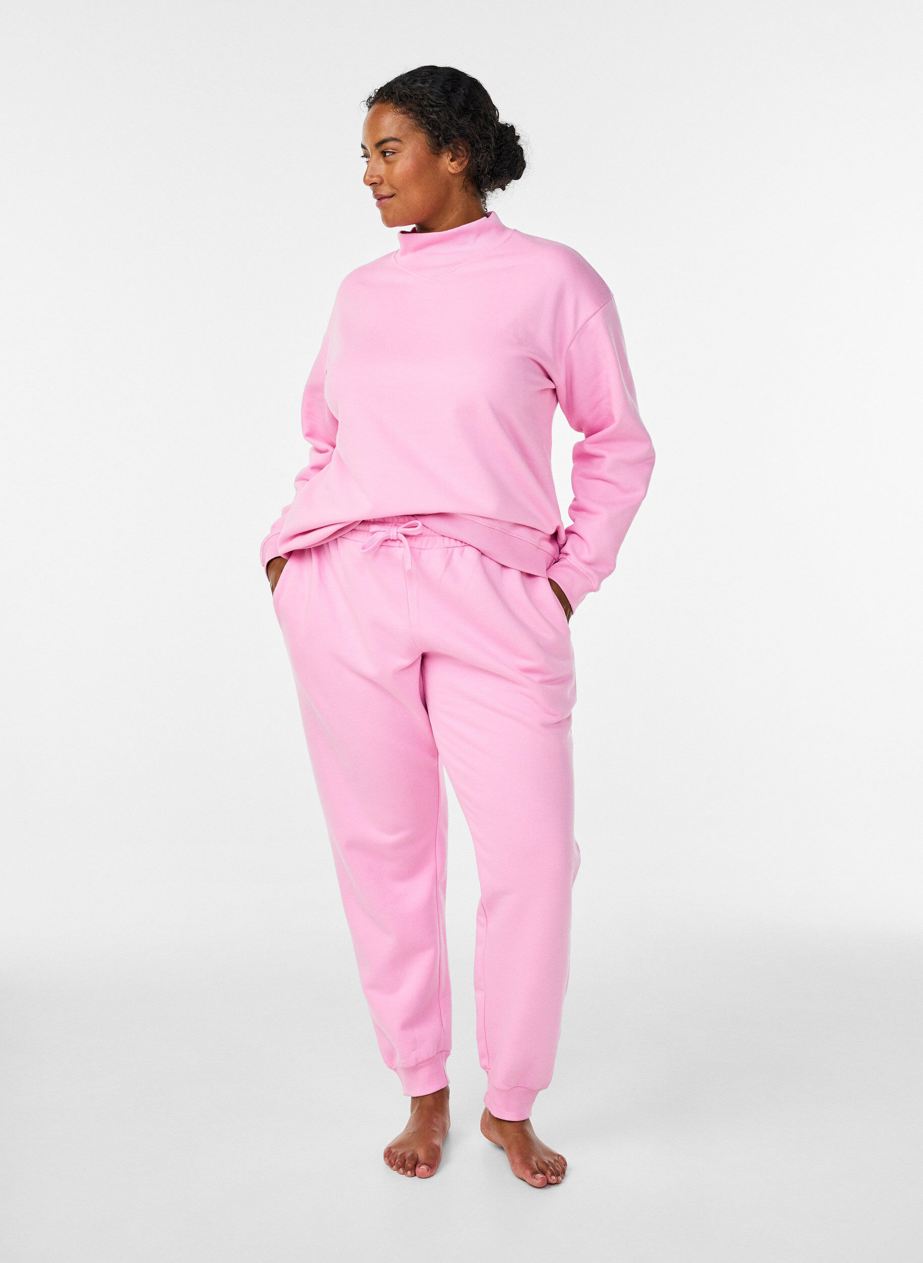 Joggers taille haute, Rose, Model