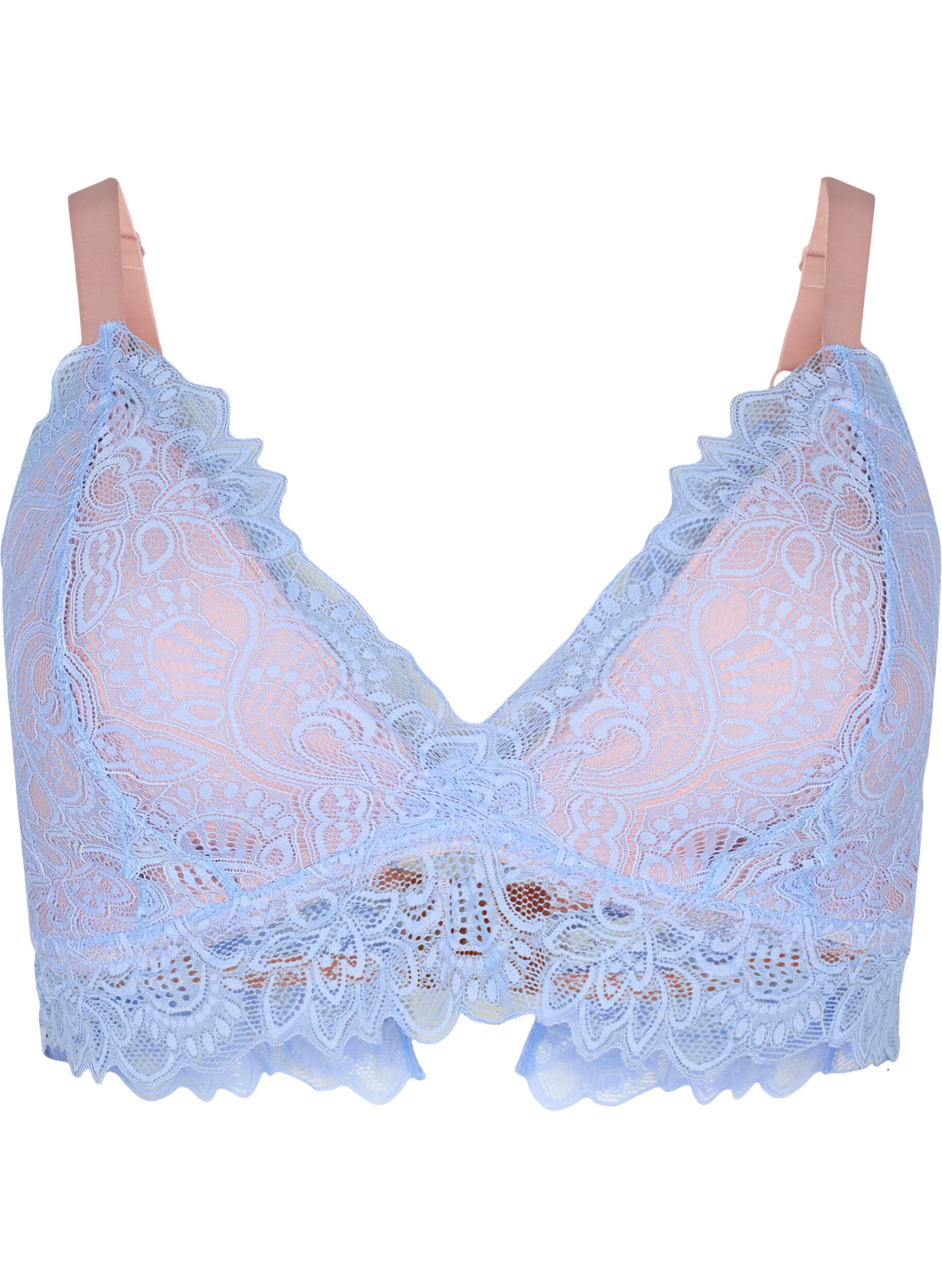 Zizzi Bralette avec dentelle et rembourrage doux, Serenity, Packshot image number 0