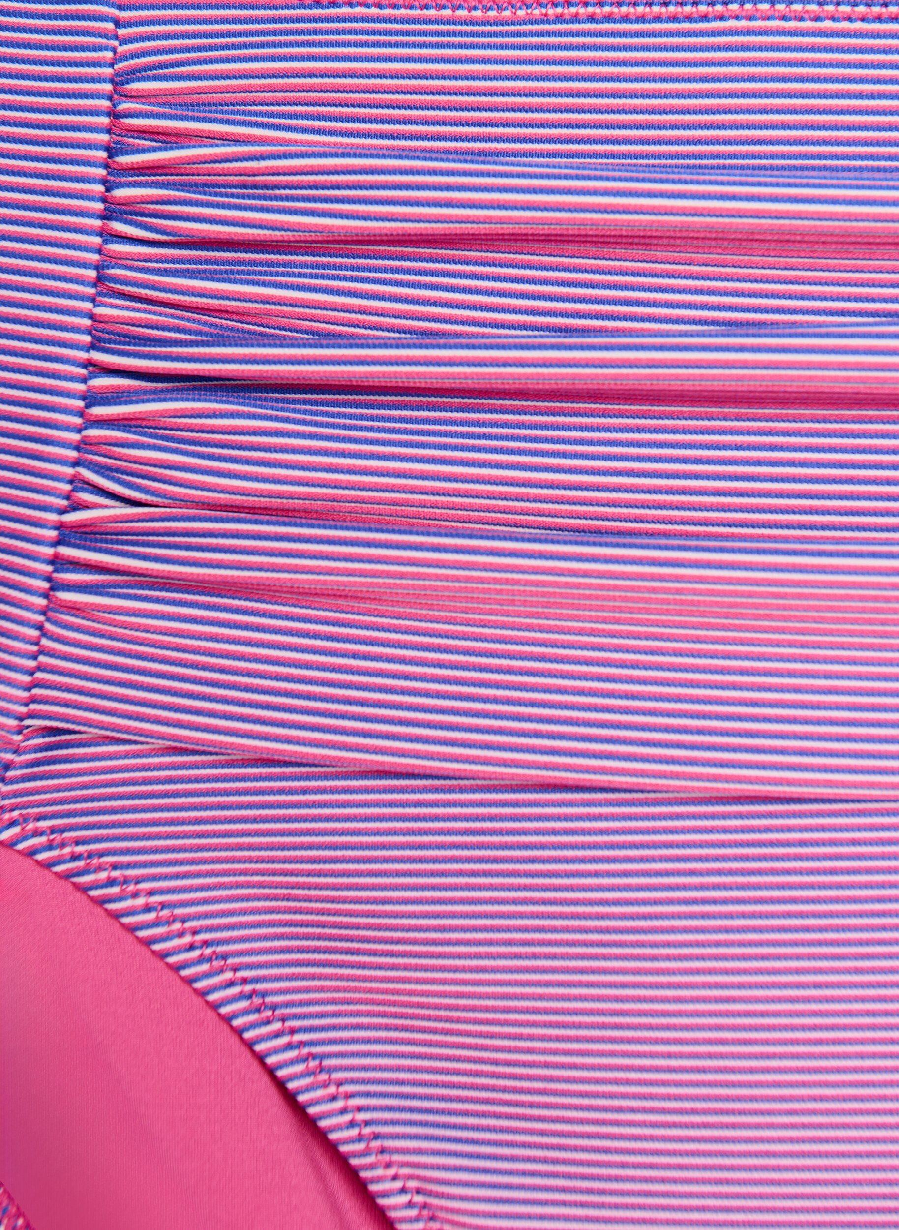 Zizzi Culotte de bikini taille haute &agrave; texture ray&eacute;e, Rose, Packshot image number 2