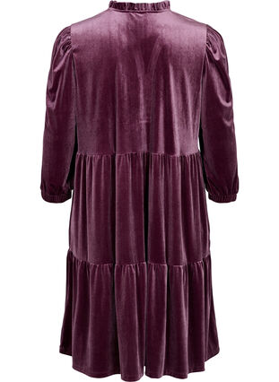 Robe en velours avec col à volants et manches 3/4, Winetasting, Packshot image number 1