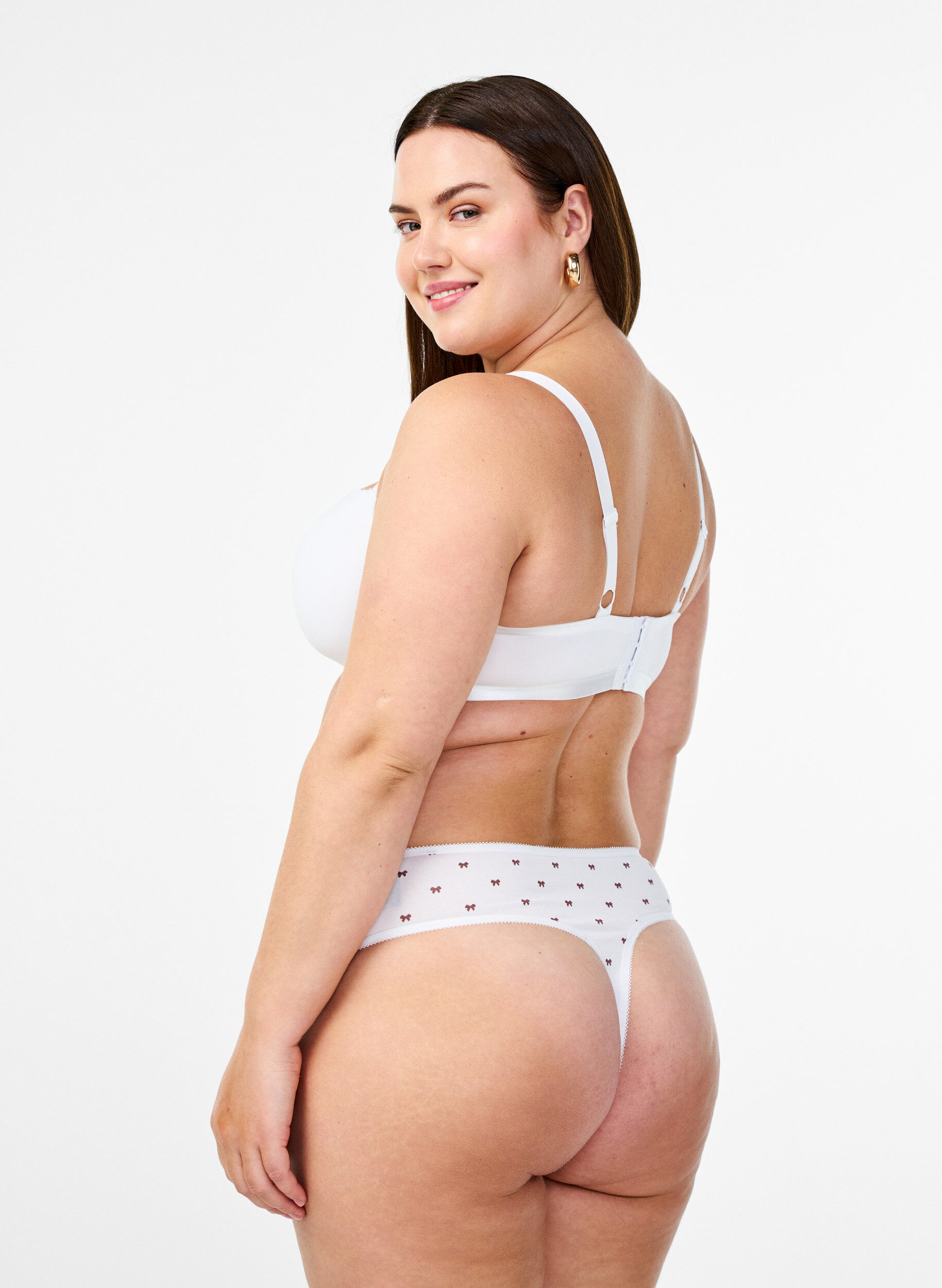 Zizzi 7-pack Strings en coton avec imprim&eacute;s des jours de la semaine, Rose, Model image number 1
