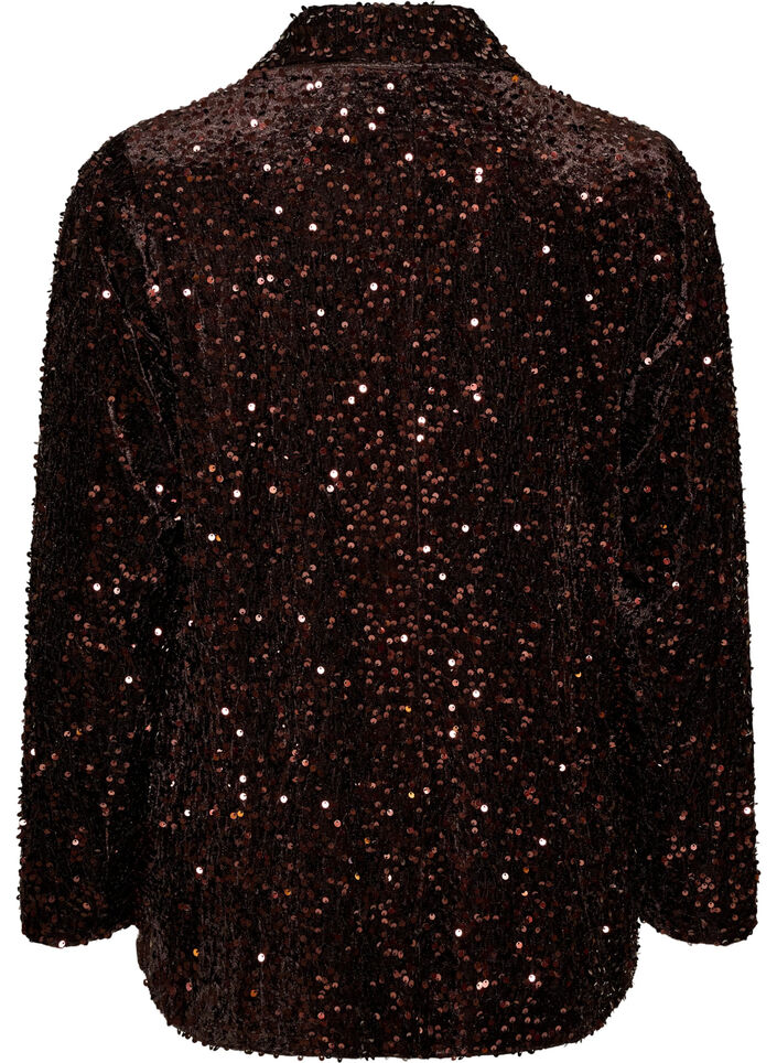 Blazer &agrave; paillettes, Marron, Packshot