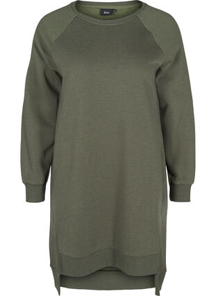 Robe pull avec poches et fentes, Ivy Green Mel., Packshot image number 0