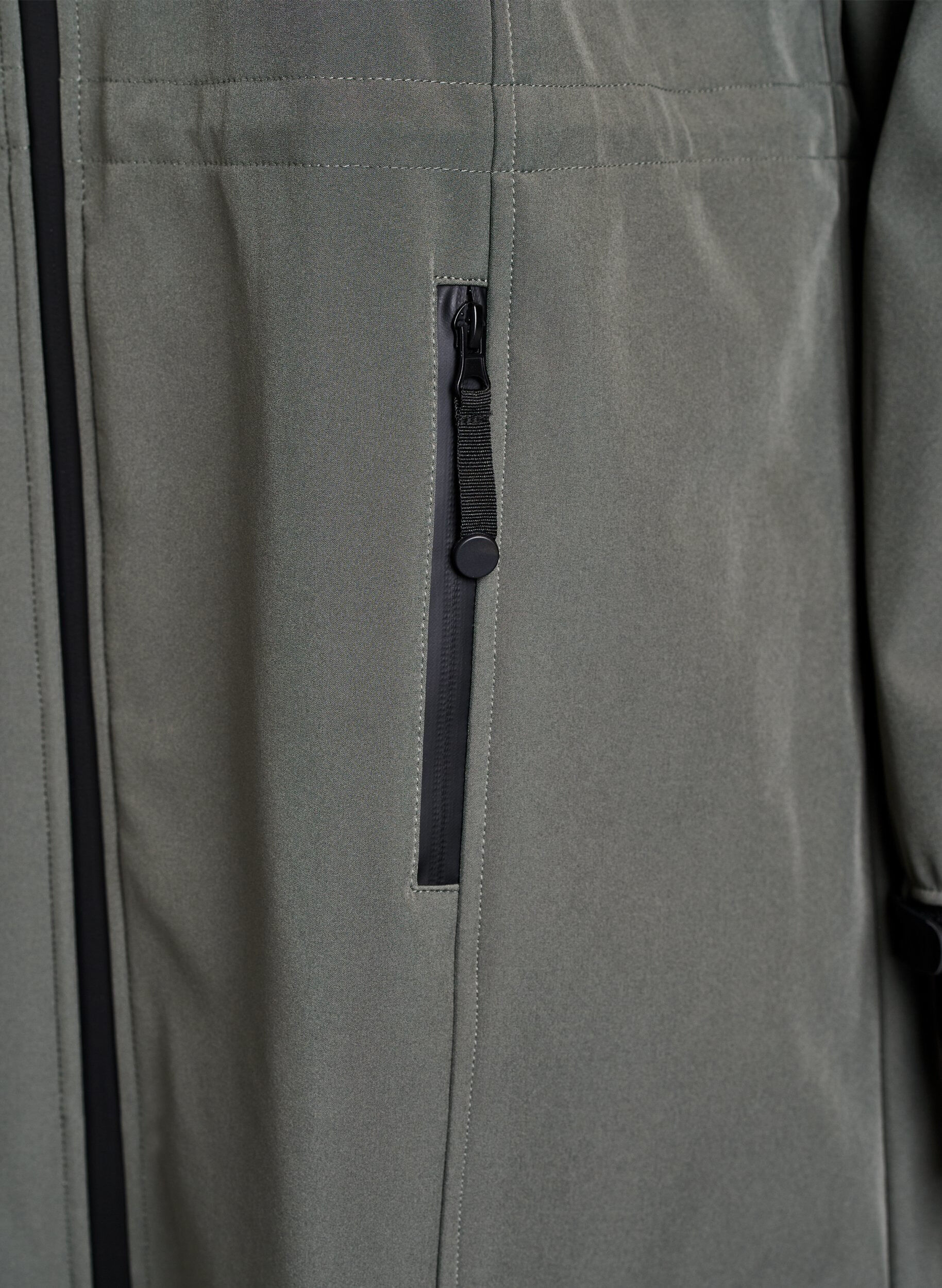Zizzi Veste softshell avec capuche amovible, Gris anthracite, Packshot image number 3