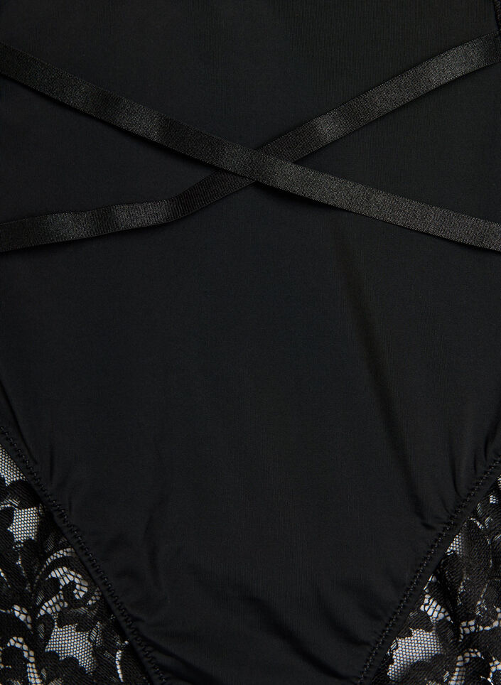 Culotte hipster en dentelle avec d&eacute;tail crois&eacute;, Noir, Packshot image number 2