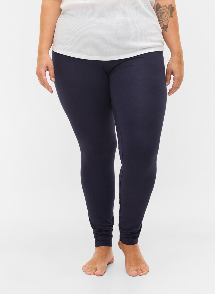 Leggings basiques en viscose, Bleu, Model image number 3
