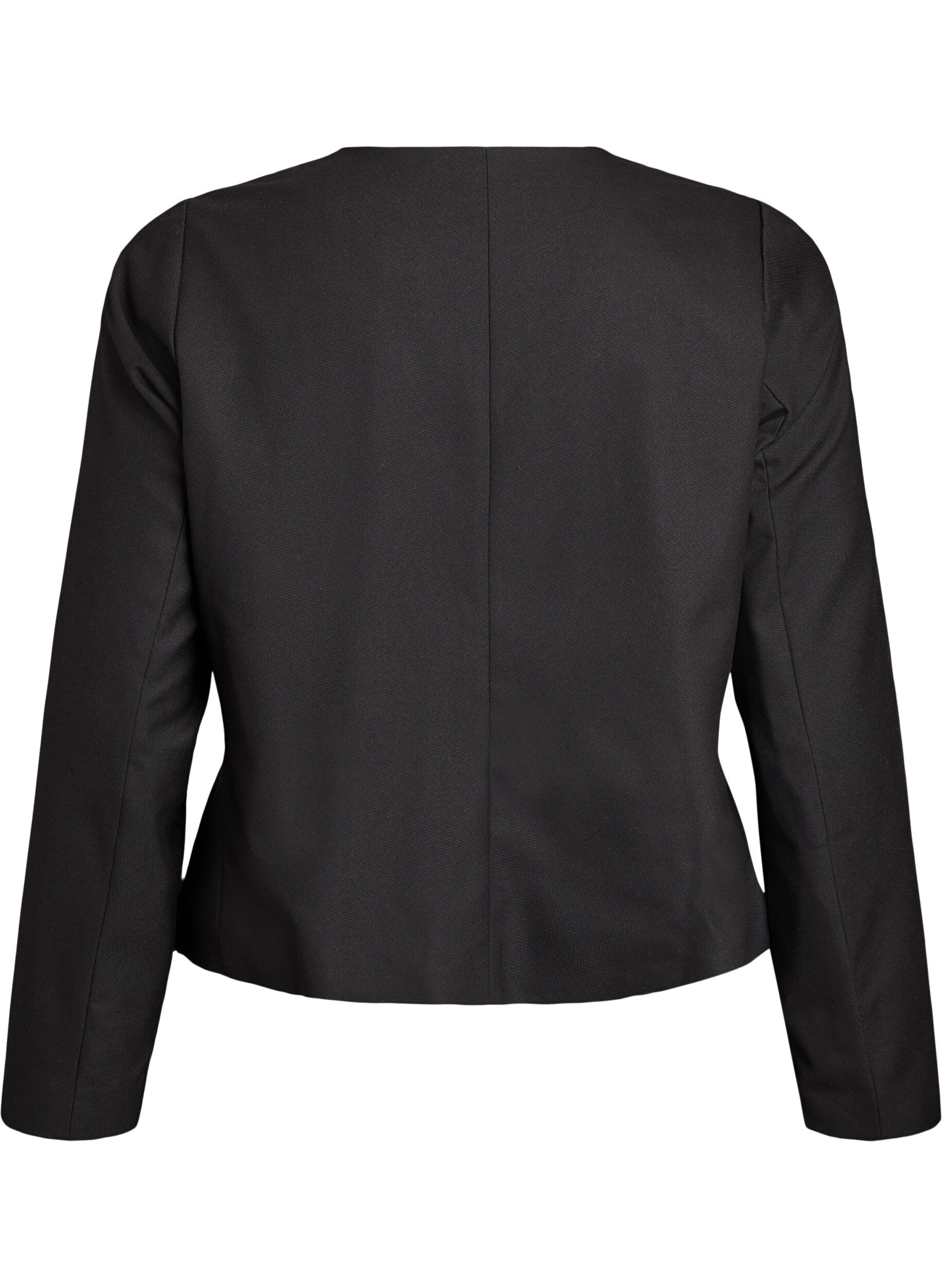 Zizzi Veste courte avec boutons dor&eacute;s, Noir, Packshot image number 1