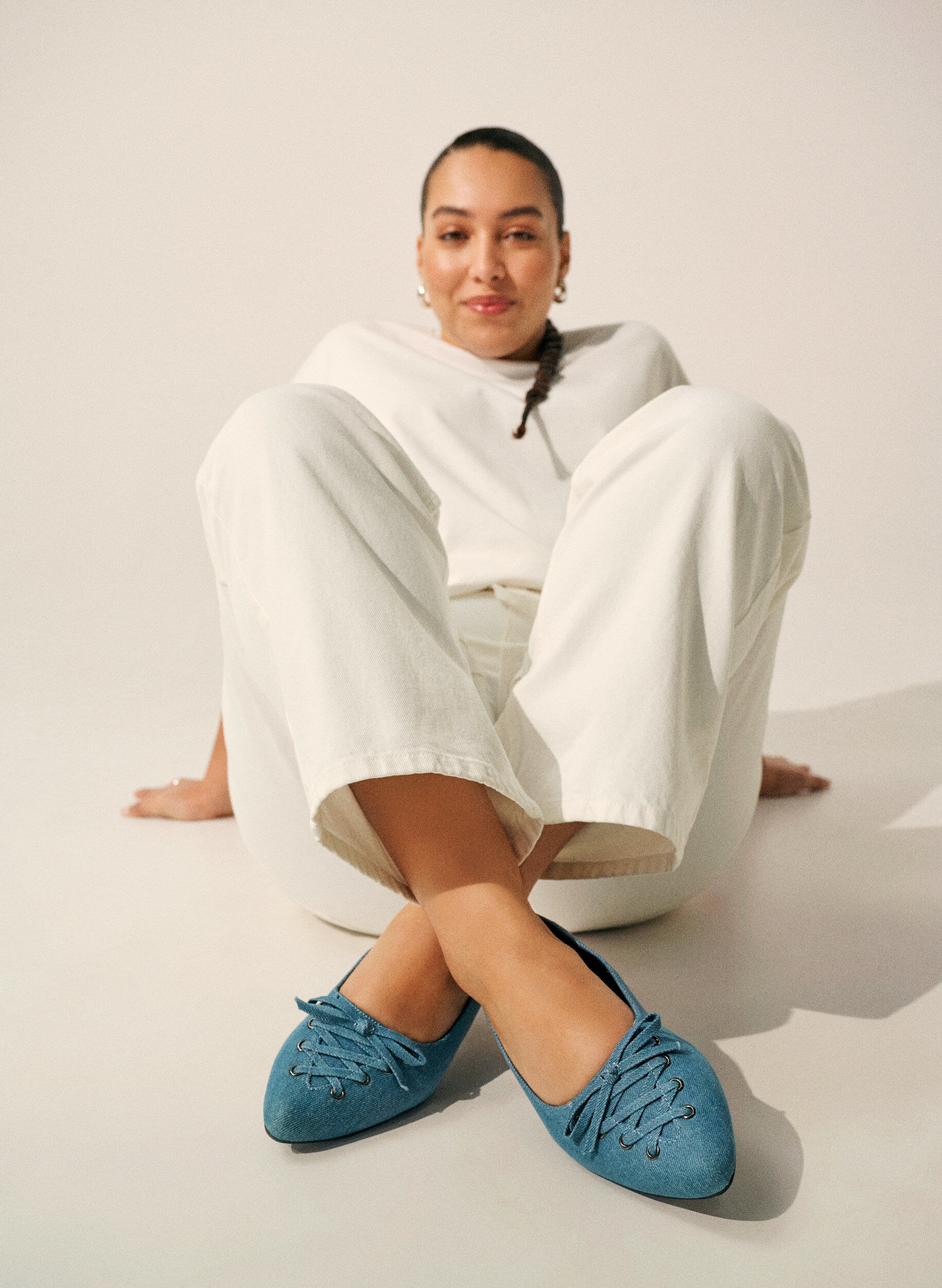 Zizzi Ballerine &agrave; lacets, Bleu, Image image number 0