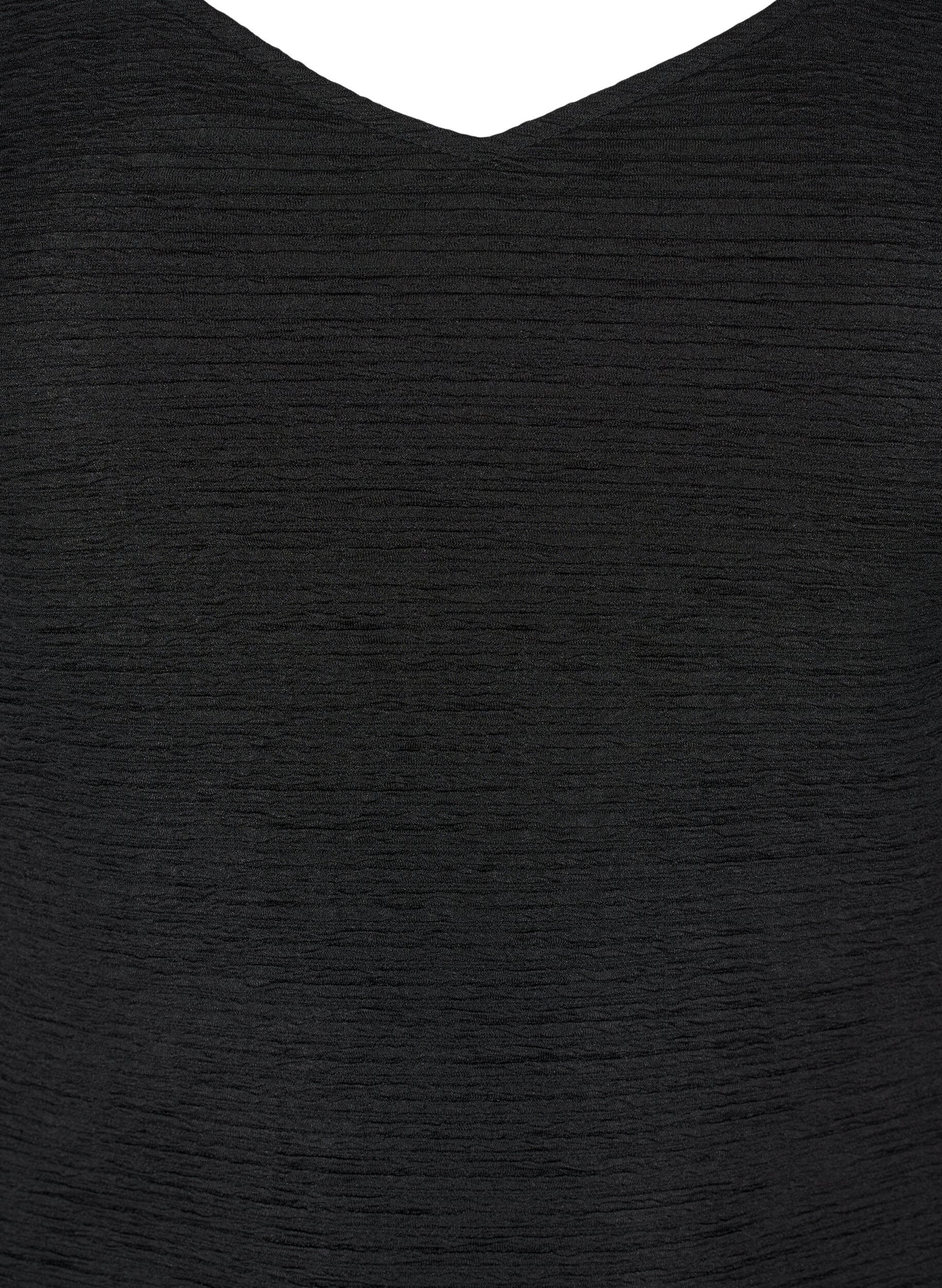 Zizzi Body sans manches &agrave; tissu textur&eacute;, Black, Packshot image number 2