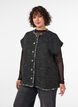 Gilet &agrave; carreaux avec boutons d&eacute;coratifs, Noir, Model image number 0