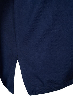 Chemisier tricot en viscose avec manches 3/4, Navy Blazer, Packshot image number 3