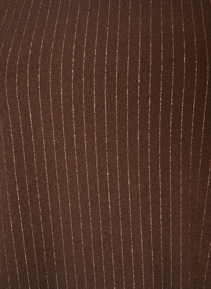 Robe courte coupe &eacute;vas&eacute;e avec des rayures paillet&eacute;es, Marron, Packshot image number 2