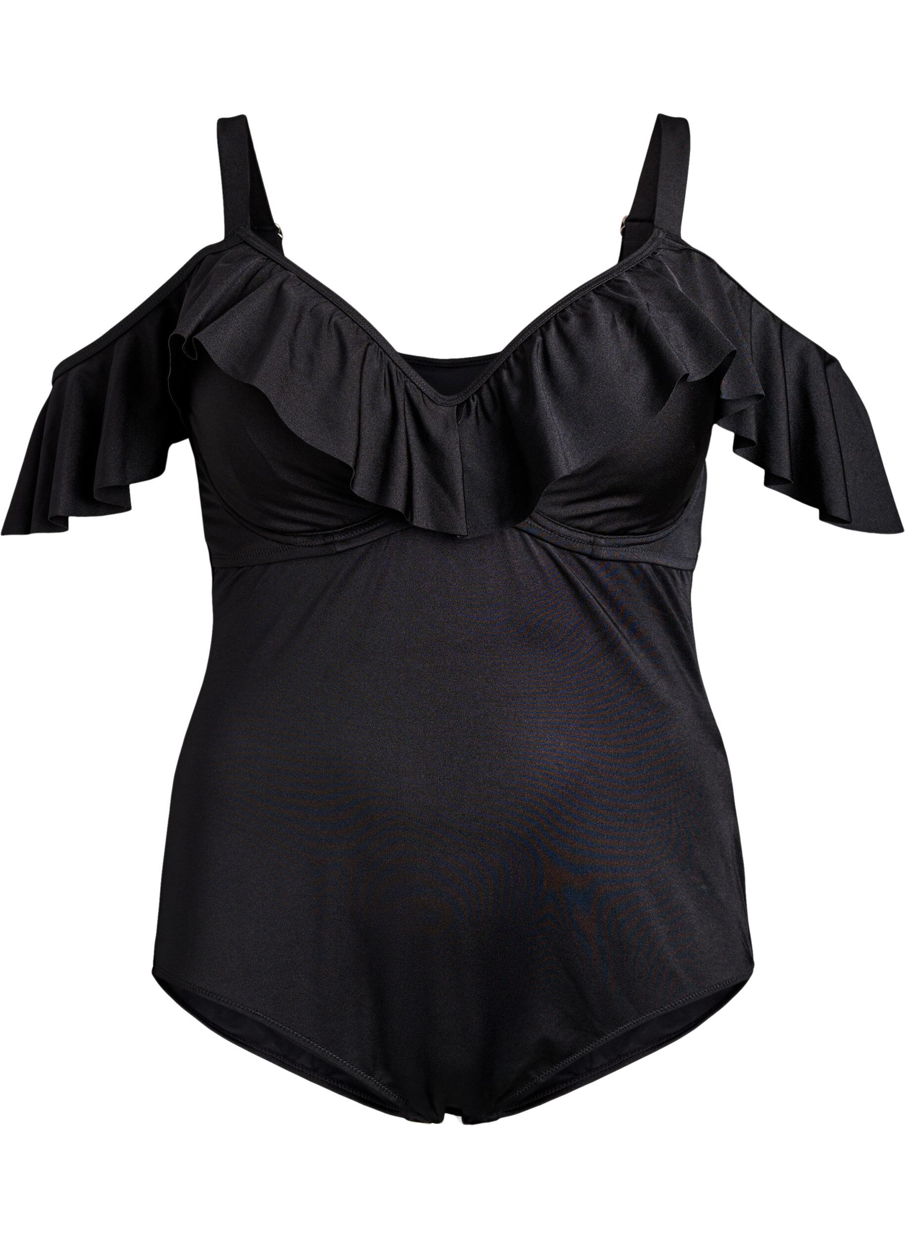 Zizzi Maillot de bain avec armatures et volants, Noir, Packshot image number 0