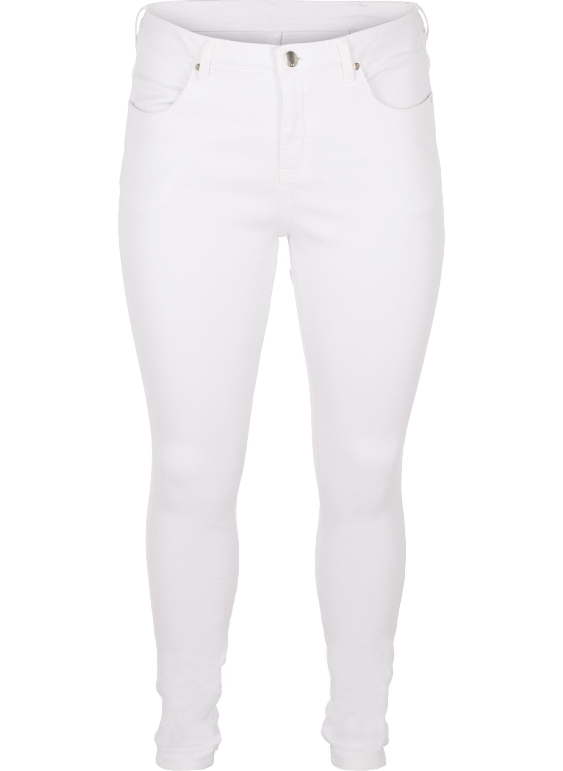 Zizzi Jean Amy super slim &agrave; taille haute, White, Packshot image number 0