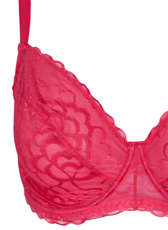Soutien-gorge avec armature et dentelle, Rose, Packshot image number 2