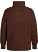 Pull à col montant et texturé, Marron, Packshot image number 1