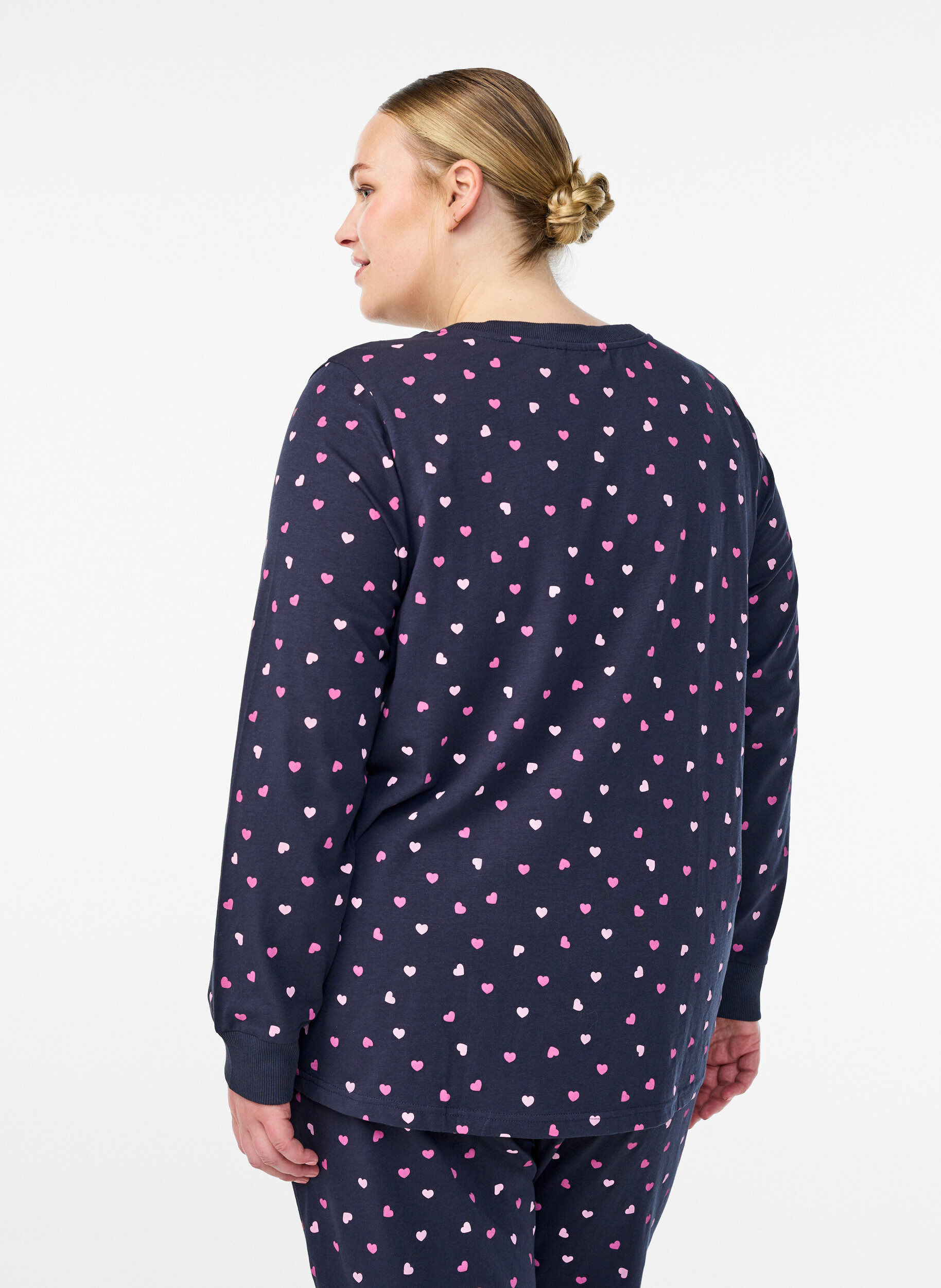 Zizzi Haut de nuit imprim&eacute;, Bleu, Model image number 2