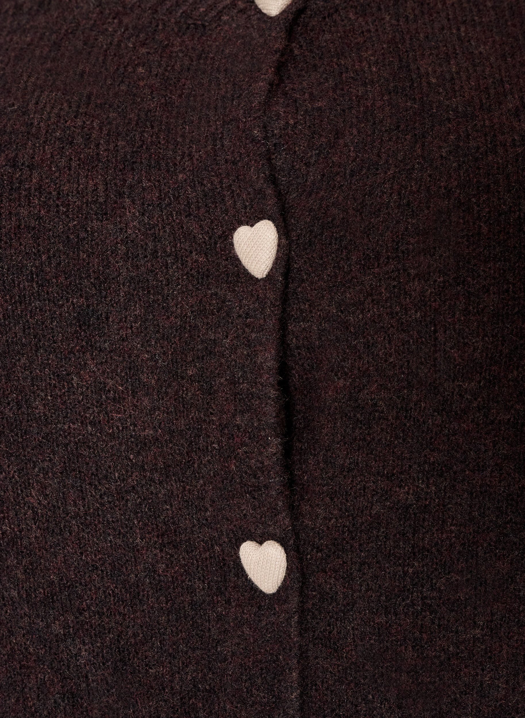 ZizziCardigan avec boutons en forme de c&oelig;ur, Marron, Packshot image number 2