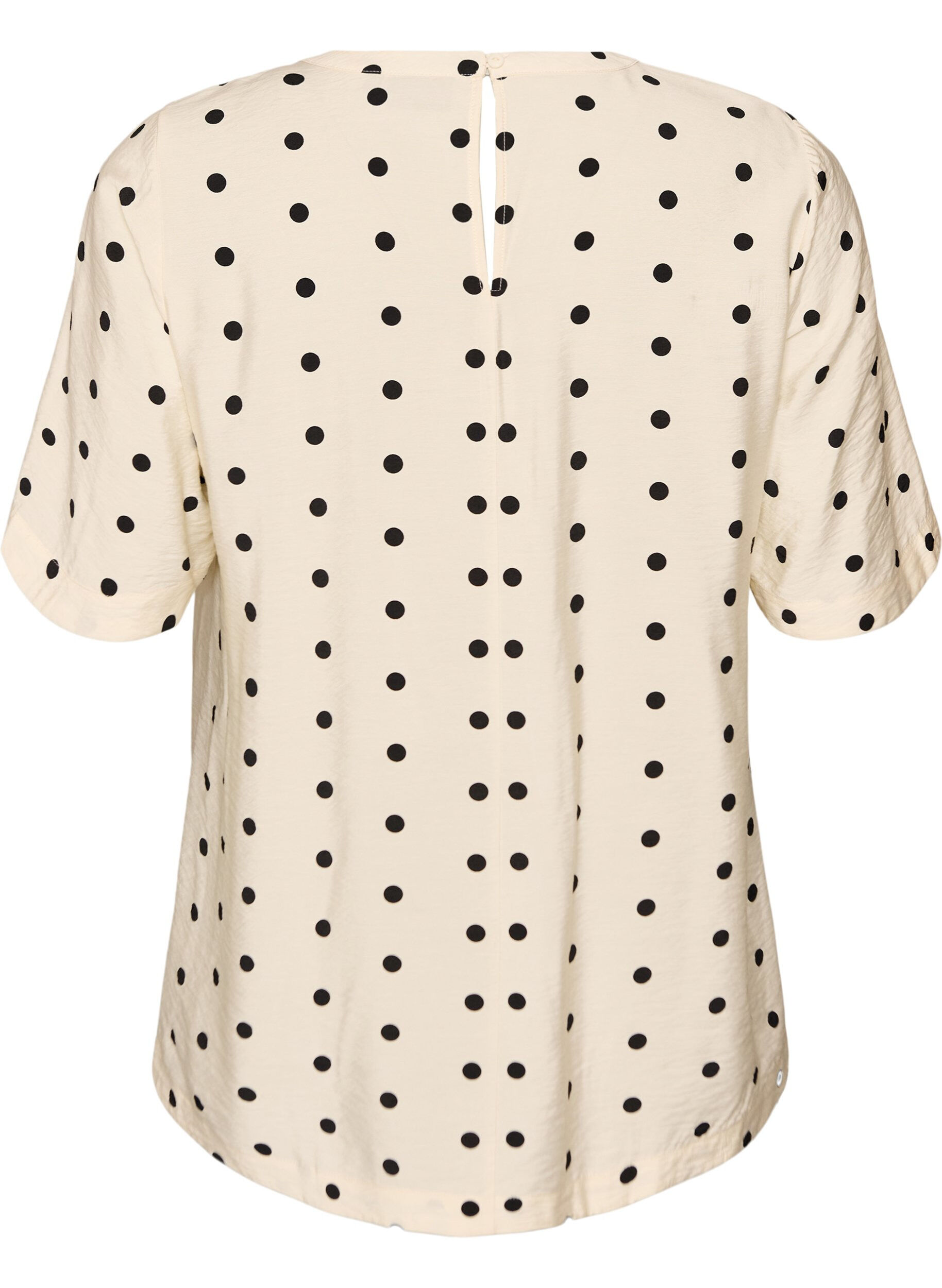 ZizziBlouse en viscose &agrave; pois et manches courtes, Vanille, Packshot image number 1