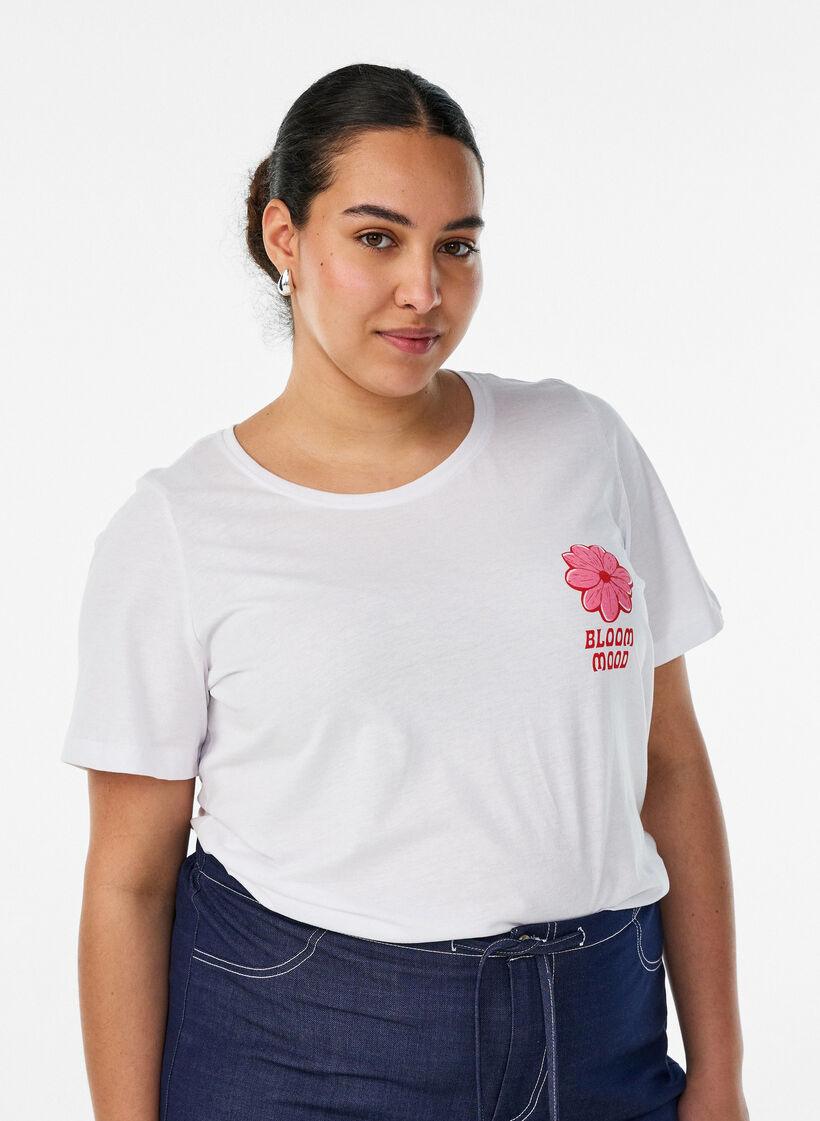 T-shirt imprim&eacute;, Blanc, Model image number 0