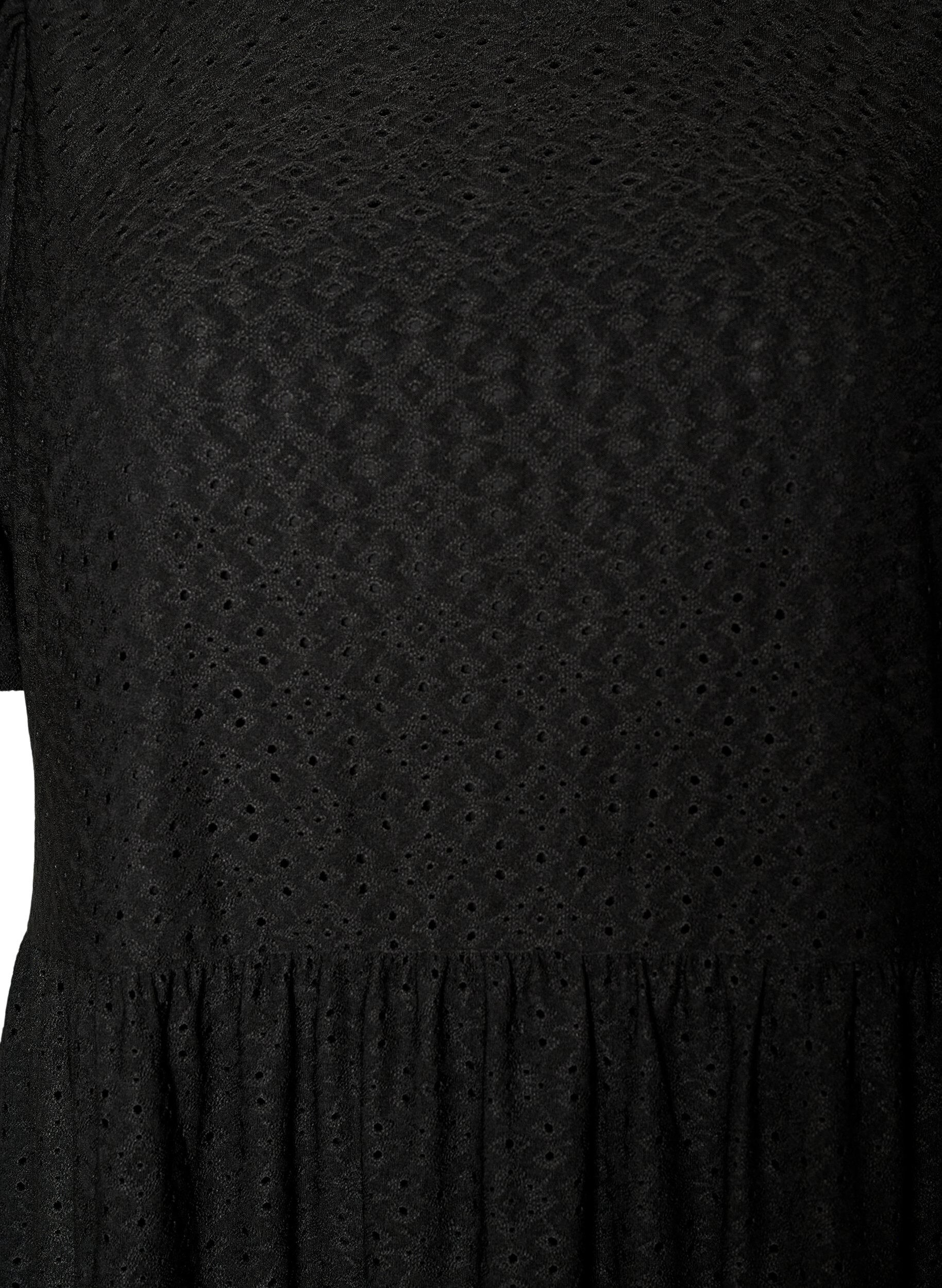 ZizziRobe courte avec motif en dentelle et jupe &agrave; volants, Noir, Packshot image number 2