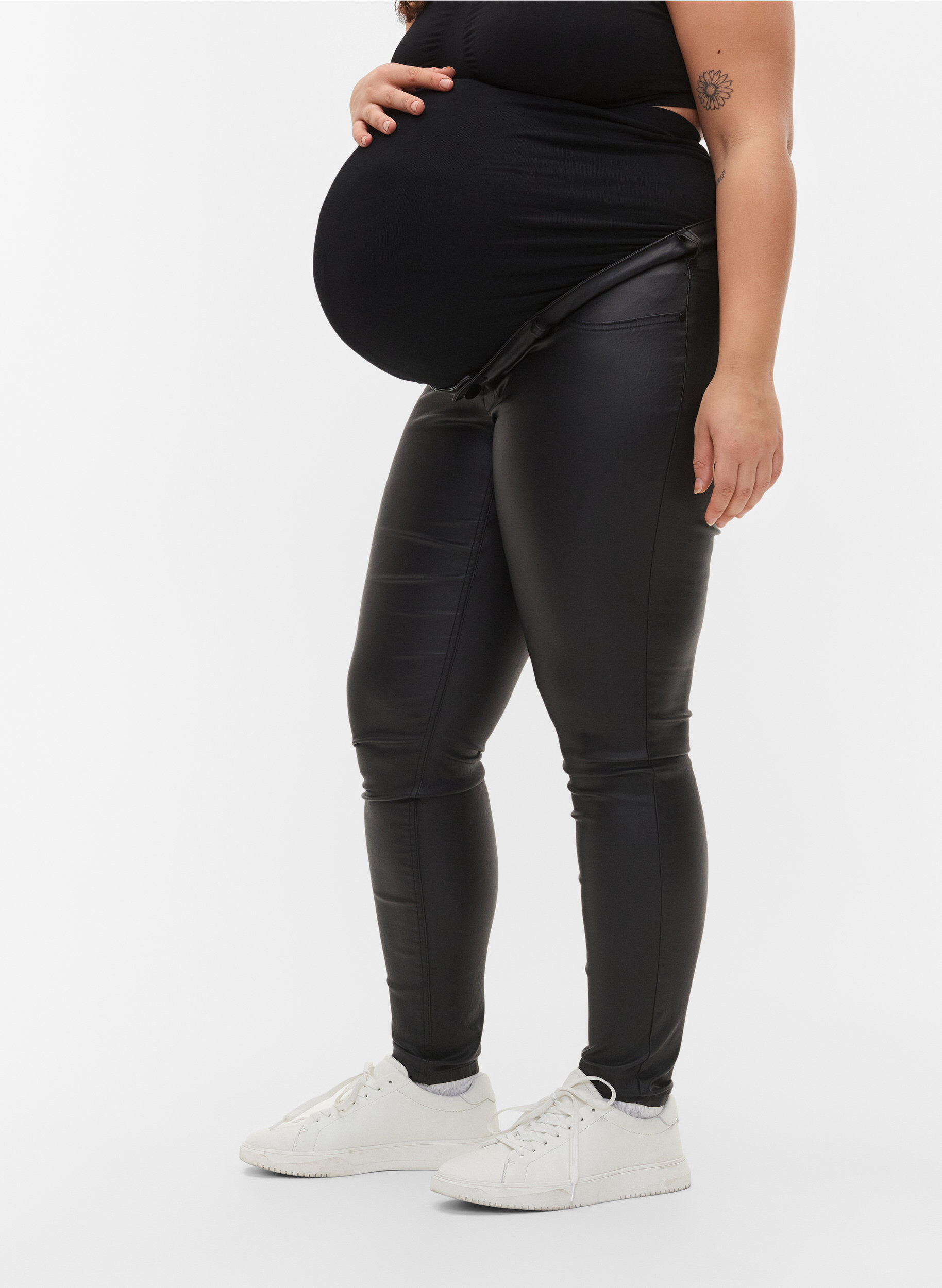 Zizzi Pantalon de grossesse rev&ecirc;tu, Noir, Model image number 2