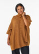 Poncho à col roulé avec détail boutonné, Marron, Model image number 0