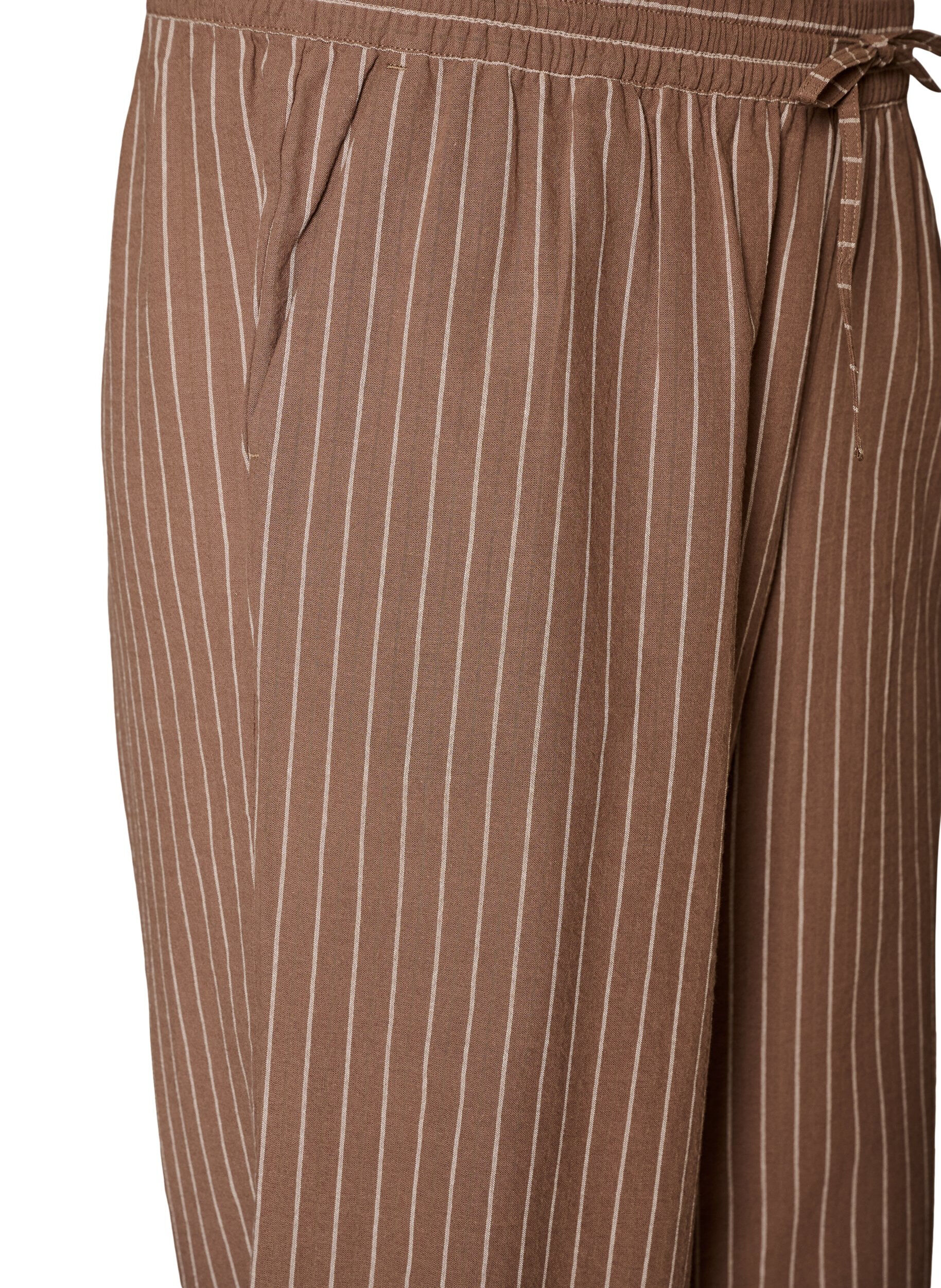 ZizziPantalon ample avec taille haute et poches, Marron, Packshot image number 2