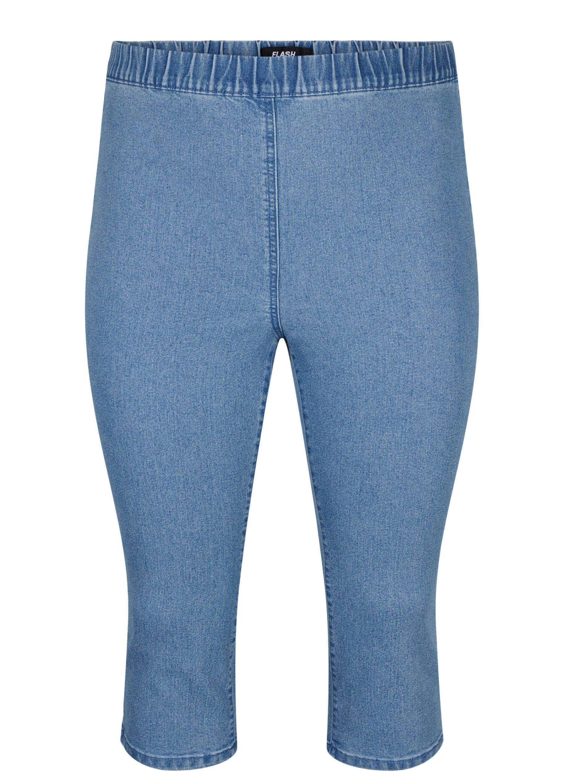 Zizzi FLASH - Pantalon capri en denim &agrave; taille haute et coupe ajust&eacute;e, Bleu Clair, Packshot image number 0