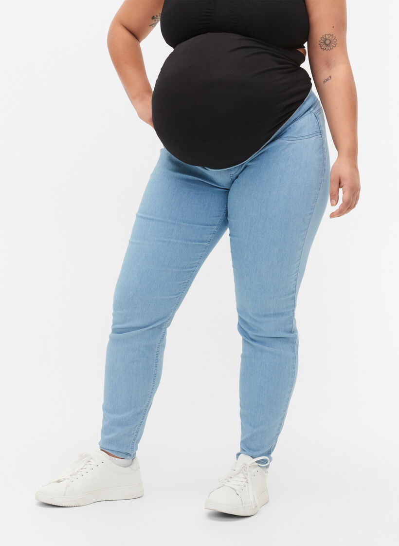 Pantalon de grossesse à poches arrière, Bleu Clair, Model image number 2