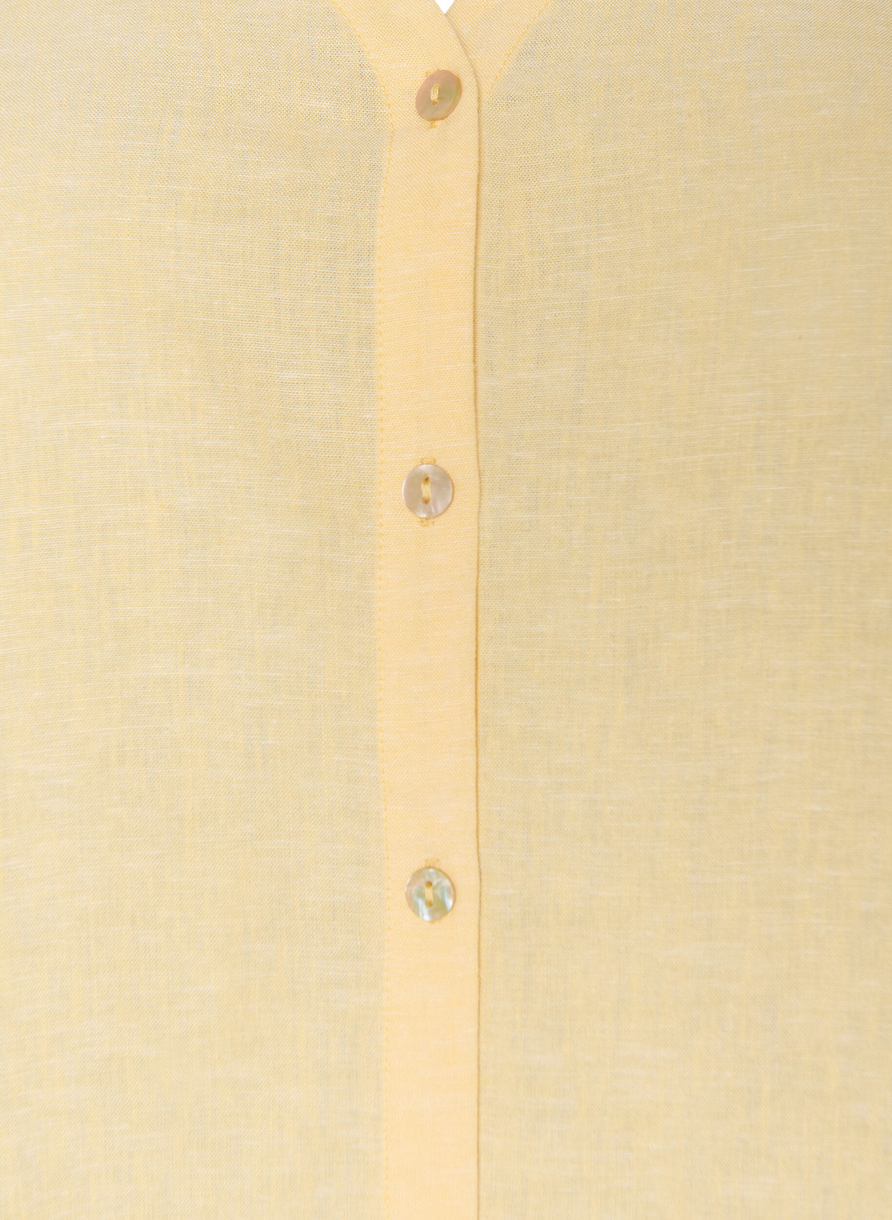 ZizziBlouse en lin et viscose avec col en V, Jaune clair, Packshot image number 2