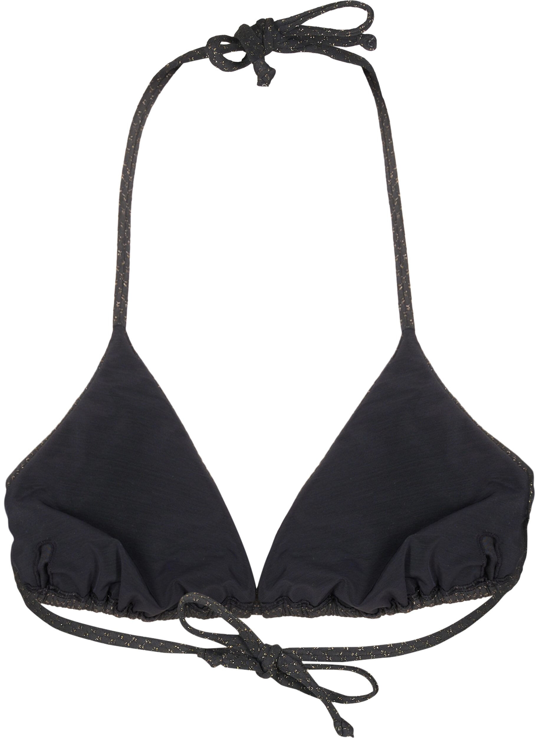 Zizzi Haut de bikini triangle avec paillettes, Noir, Packshot image number 1