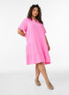Robe courte &eacute;vas&eacute;e en mousseline de coton, Rose, Model image number 1