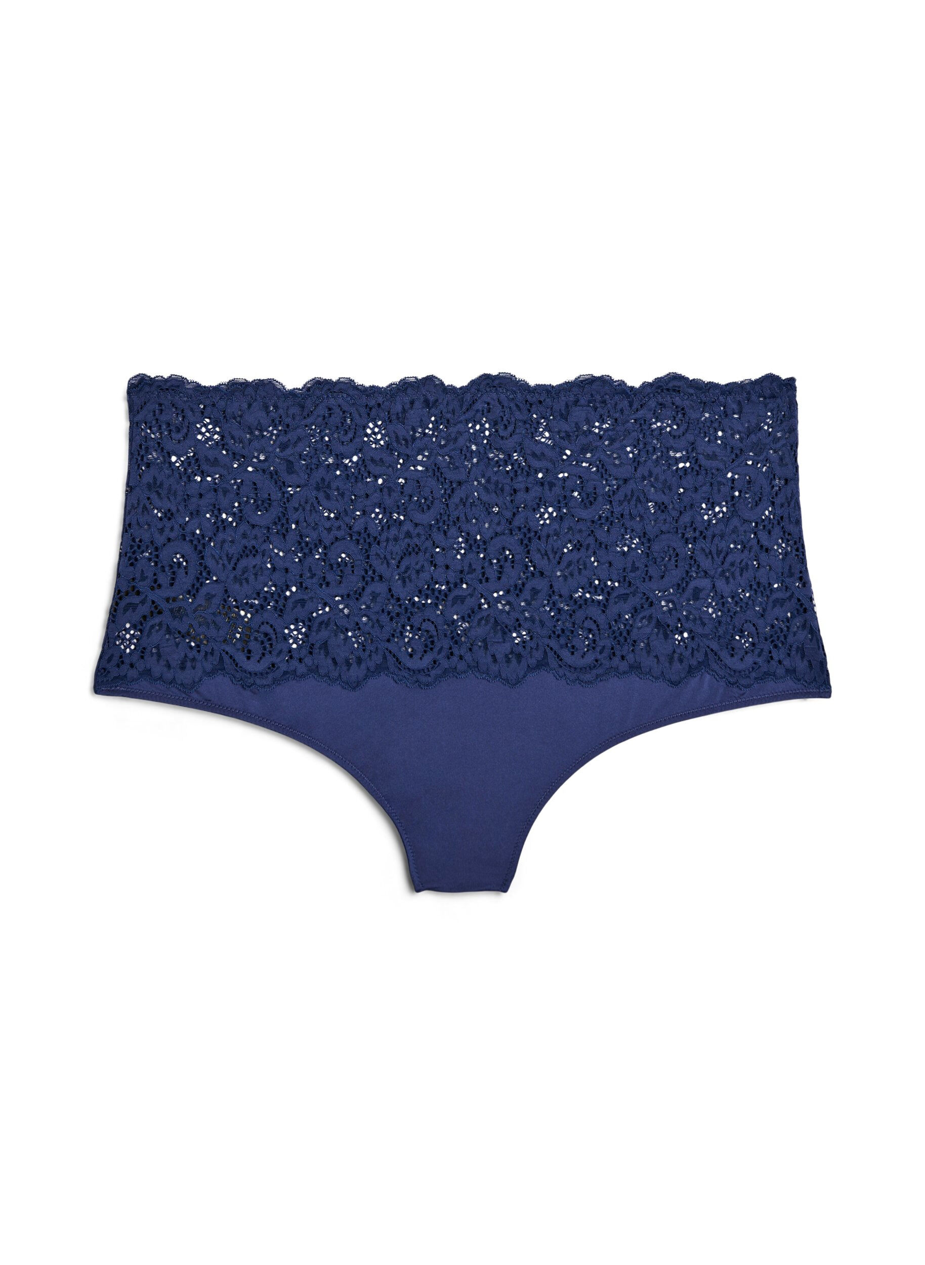 Zizzi Culotte hipster taille haute avec dentelle, Medieval Blue, Packshot image number 1