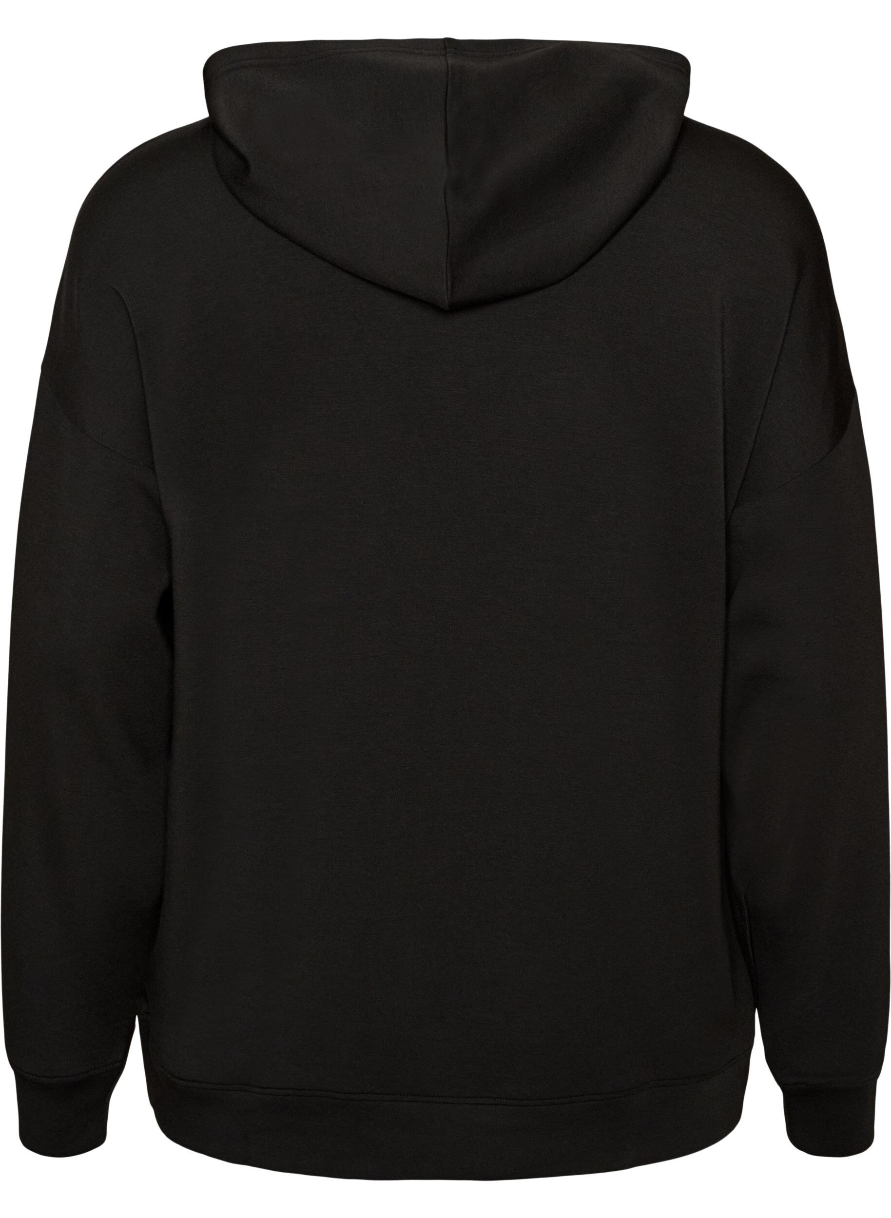 ZizziSweat &agrave; capuche en jersey, Noir, Packshot image number 1