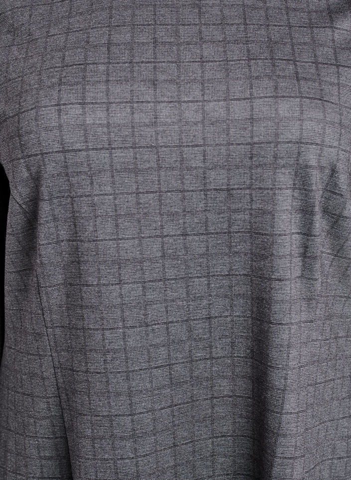 Robe courte à carreaux et coupe évasée, Gris, Packshot image number 2