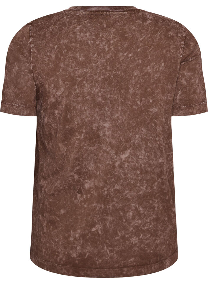 T-shirt en coton avec imprim&eacute; devant, Marron, Packshot image number 1