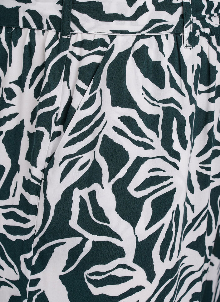 Pantalon taille haute en viscose, Vert foncé, Packshot image number 2