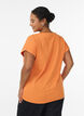T-shirt &agrave; manches courtes en coton m&eacute;lang&eacute;, Orange, Model image number 2