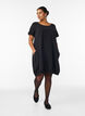 Robe en coton &agrave; manches courtes, Noir, Model image number 1