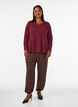 Pantalon balloon taille haute, Marron, Model image number 0