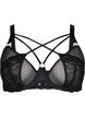 Soutien-gorge couvrant avec cordon et dentelle, Black, Packshot image number 0