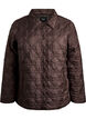 Veste l&eacute;g&egrave;rement matelass&eacute;e &agrave; surpiq&ucirc;res d&eacute;coratives, Marron, Packshot image number 0