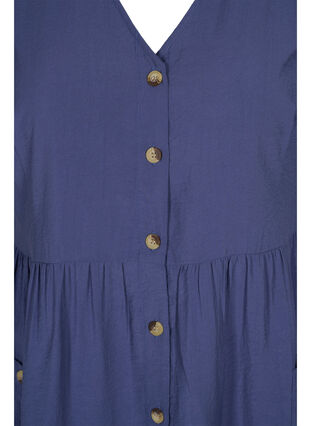 Robe à manches courtes avec boutons et poches, Nightshadow Blue, Packshot image number 2